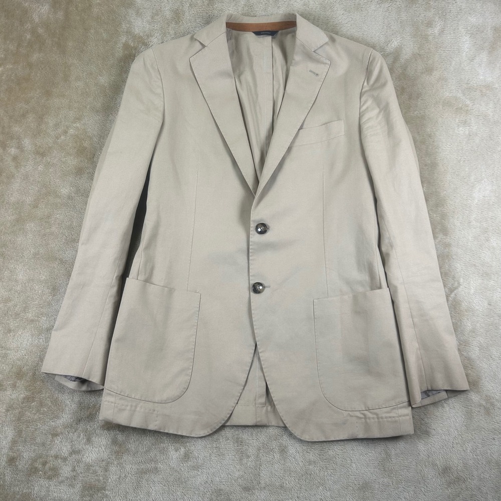 Tombolini T200 Mens Khaki Cotton Unstructured Blazer Sport Coat Made in Italy 42